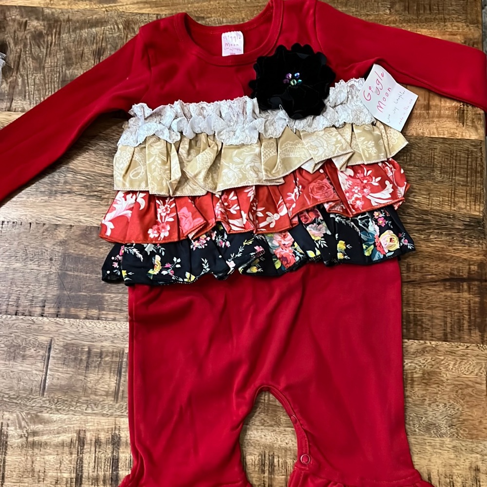Giggle Moon 18m girls long overalls